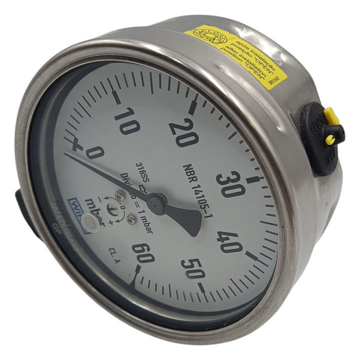 Manômetro Wika DN 95mm 0 a 60mBAR 1/2NPT - Cabo Eletro