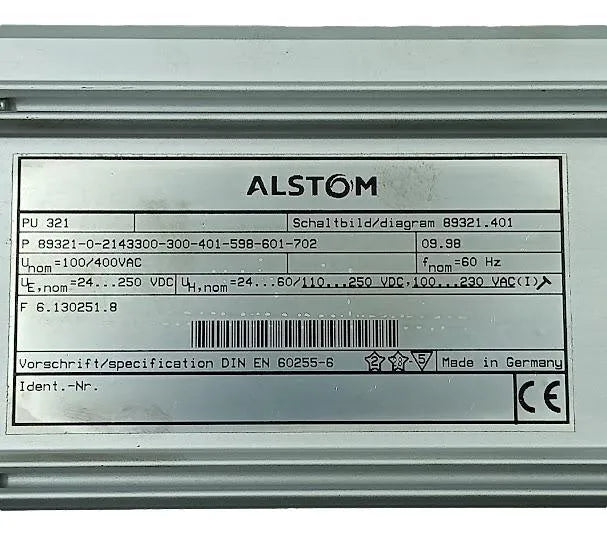 Relé de Proteção de Sobrecorrente Alstom PU321 100/400VAC - Cabo Eletro