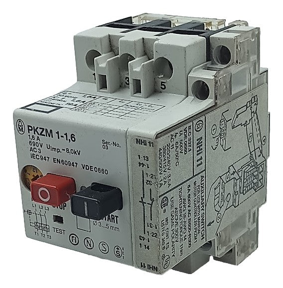 Disjuntor Motor Eaton Moeller PKZM 1-1,6 1,6A 690V - Cabo Eletro