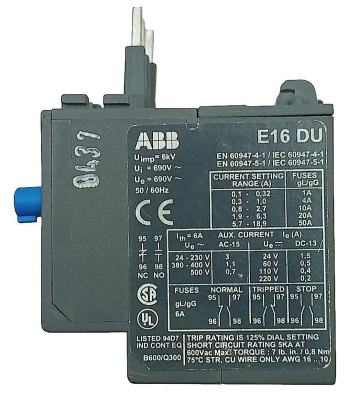 Relé de Sobrecarga ABB E16DU-6.3 2-6.3A 690v 6kV 50/60Hz - Cabo Eletro