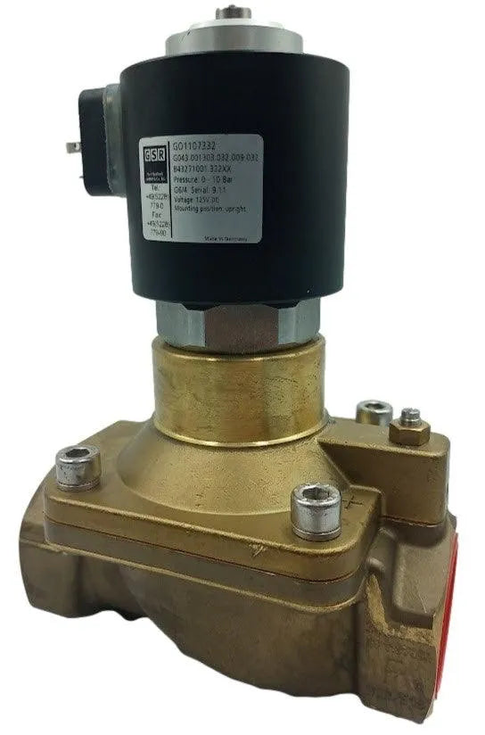 Válvula Solenoide GSR GO1107332 0-10 Bar 125VDC 45mm(1,77")