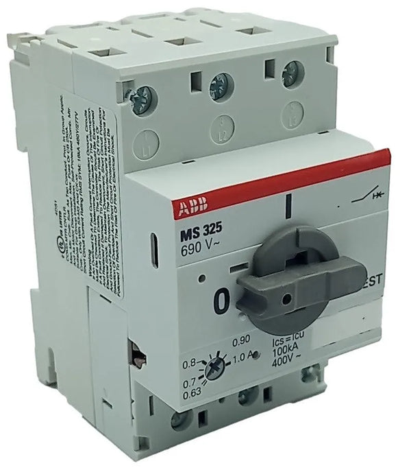 Disjuntor Motor Abb Ms325-1 1sam150000r1005 0.63-1.0a 690v - Cabo Eletro