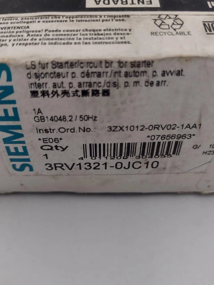 Disjuntor Motor Siemens 3RV1321-0JC10 1A - Cabo Eletro