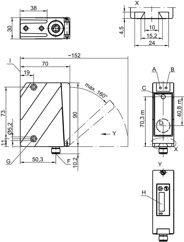 Sensor Óptico Leuze ODSL 96B M/V6-2000-S12 - Cabo Eletro