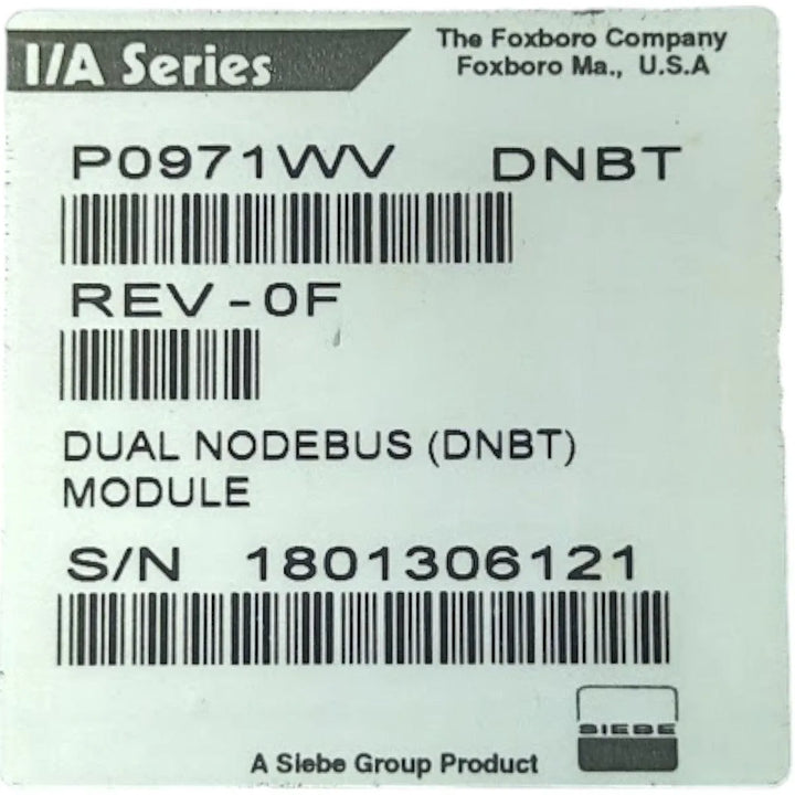 Módulo Nodebus Foxboro P0971WV DNBT I/A Series Duplo DNBT - Cabo Eletro