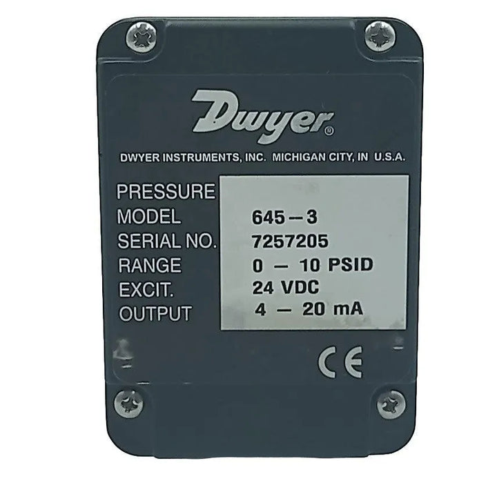 Transmissor de Pressão Dwyer 645-3 0/10 psid 24vdc 4-20Ma - Cabo Eletro