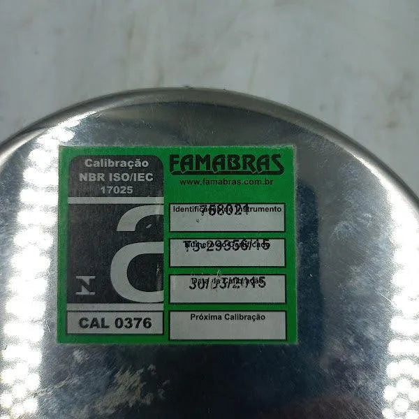 Manômetro Famabras 11745765 350 Psi x 1/2 NPT Inox - Cabo Eletro