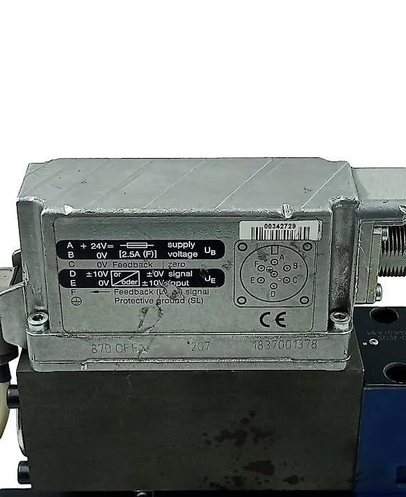 Válvula Rexroth 4WRLE 16 V150P-30/G24K0/A1M 6 C3 B12L - Cabo Eletro