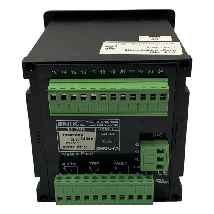 Controlador de Temperatura Tecsystem T154 0 a 200°c PT100 - Cabo Eletro