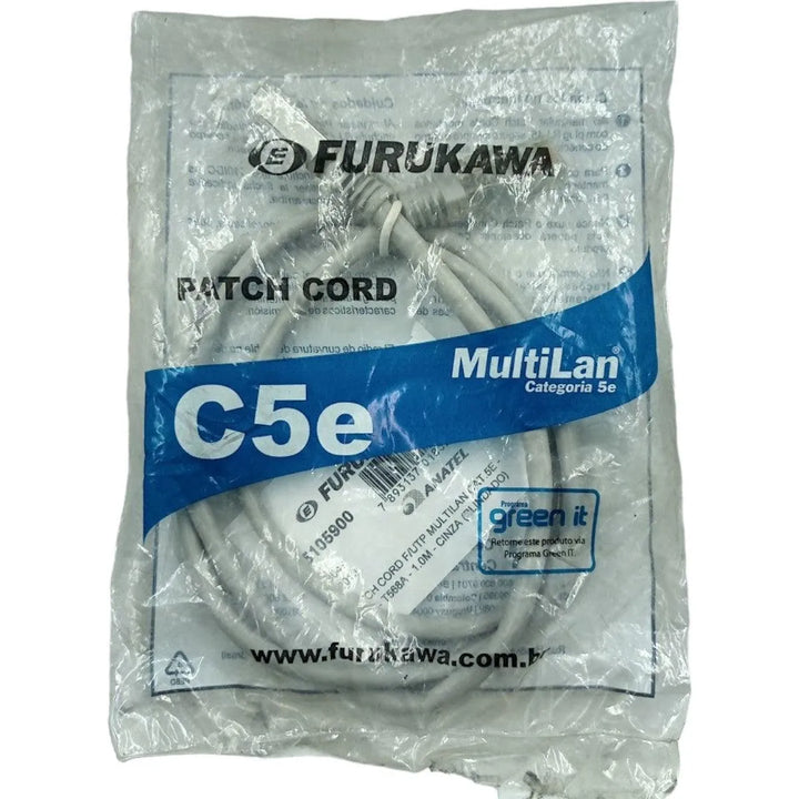 Patch Cord F/UTP MULTILAN CAT5E Cinza Furukawa 1M - Cabo Eletro