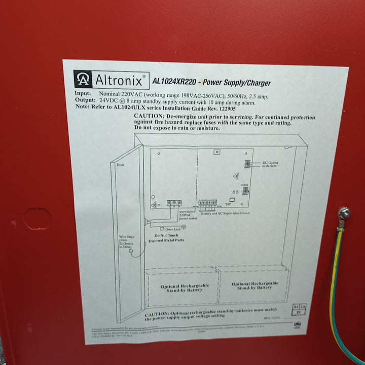 Fonte de Alimentação Altronix AL1024XR220 220VAC 2,5A - Cabo Eletro