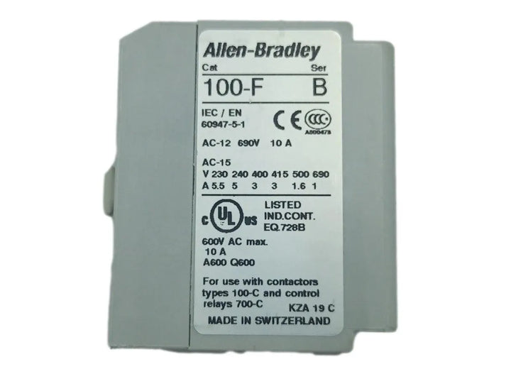 Bloco de Contato Auxiliar Allen Bradley 100-FA20 B 2NO - Cabo Eletro