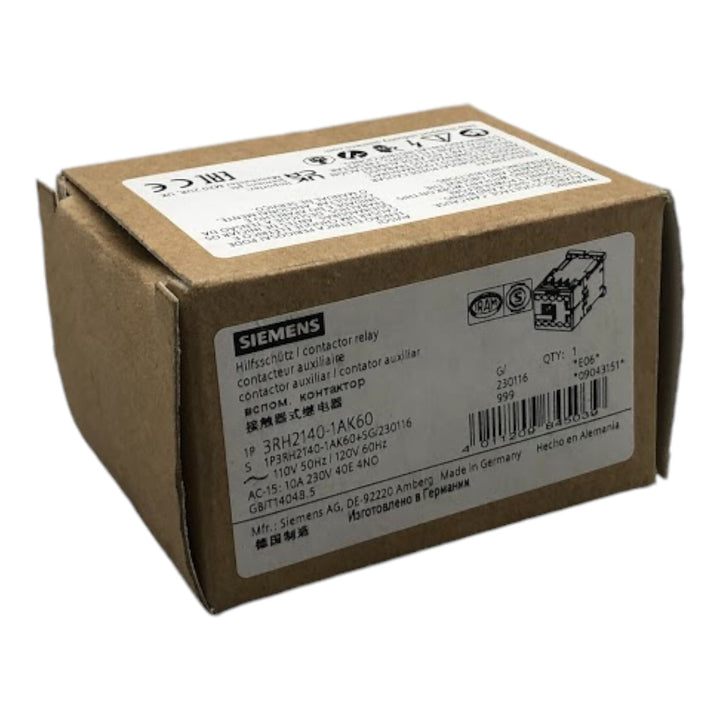Contator Auxiliar Siemens 3RH2140-1AK60 110-120v 4NA - Cabo Eletro