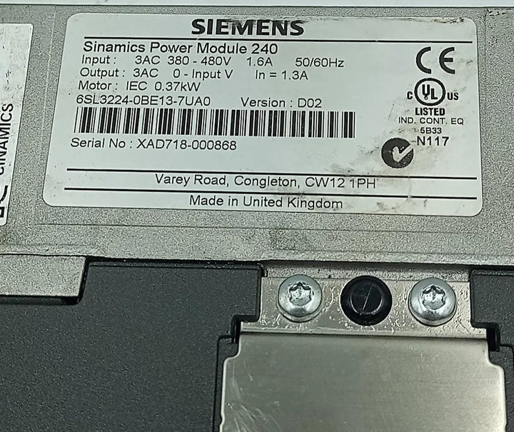 Módulo de Potência Siemens 6SL3224-0BE13-7UA0 - Cabo Eletro