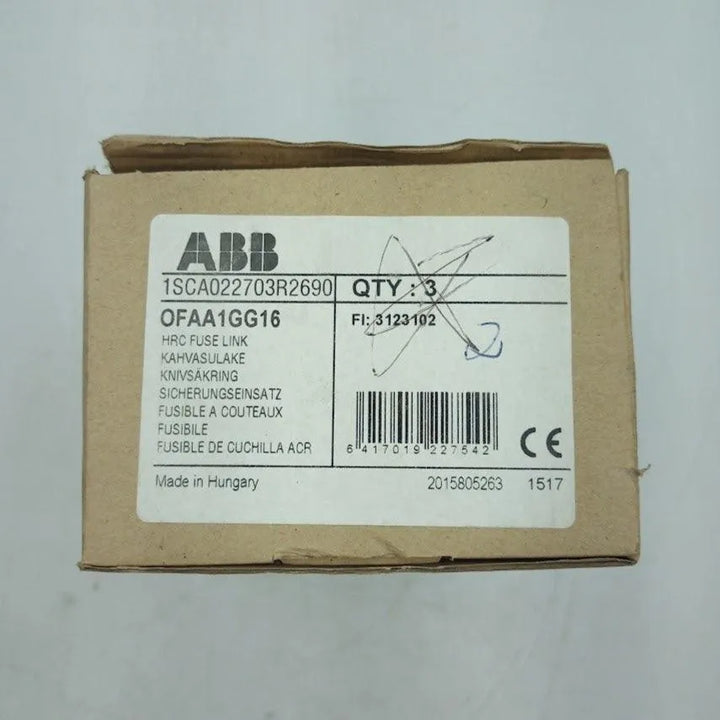 Fusível HCR ABB 1SCA022703R2690 OFAA1GG16 16A 690v 80kA - Cabo Eletro