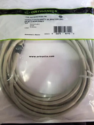 Cabo Rede Patch Cord Rj45 5 Metros Cinza Ortronics Novo 21un - Cabo Eletro