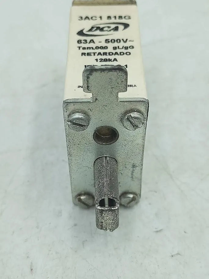 Fusível Retardado DCA 3AC1 818G 63A 500V 120kA - Cabo Eletro