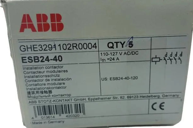 Contator Modular ABB ESB24-40 GHE3991102R0004 110-127v 24A - Cabo Eletro