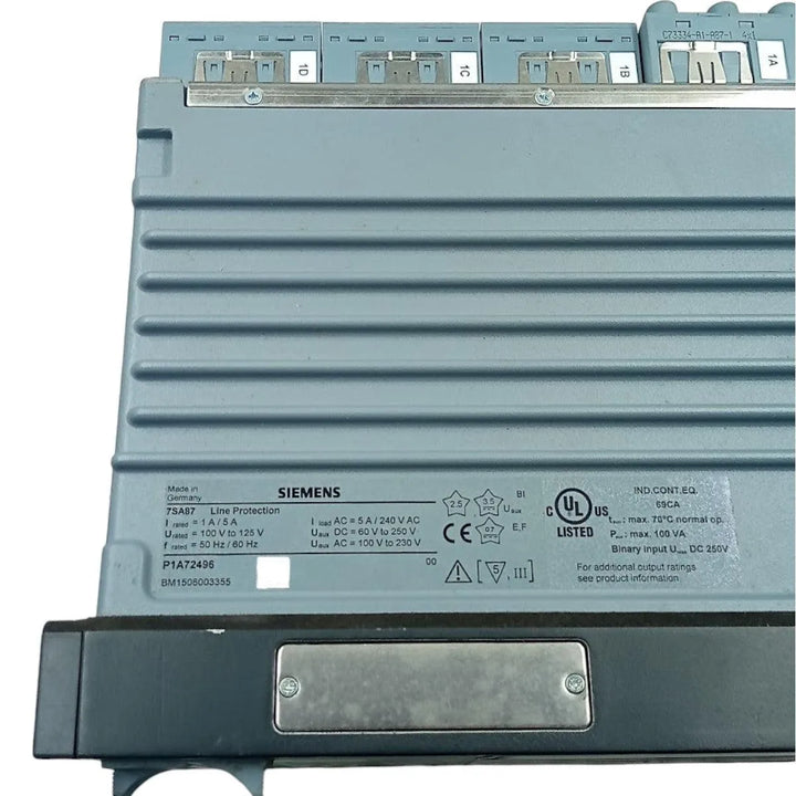 Relé De Proteção Siemens 7SA87 P1A72496 1A /5A 100V - Cabo Eletro