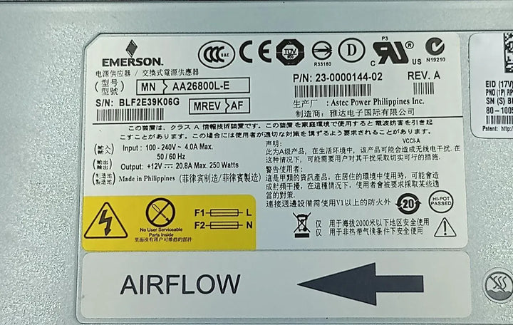 Fonte de Alimentação Brocade Rucks RPS15-E 250w 100-240v - Cabo Eletro