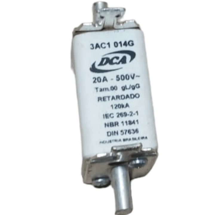 Fusível Retardado DCA 3AC1014G 20A 500V Kit 6Pç - Cabo Eletro