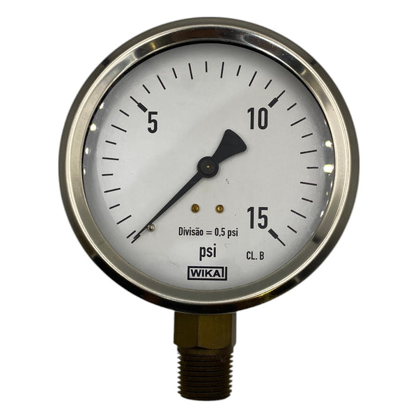 Manômetro WIKA 90mm 0 a 15Psi 1/2NPT - Cabo Eletro
