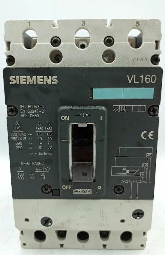 Disjuntor Caixa Moldada Tripolar Siemens 3VL2716-1AA31-0AA0 - Cabo Eletro