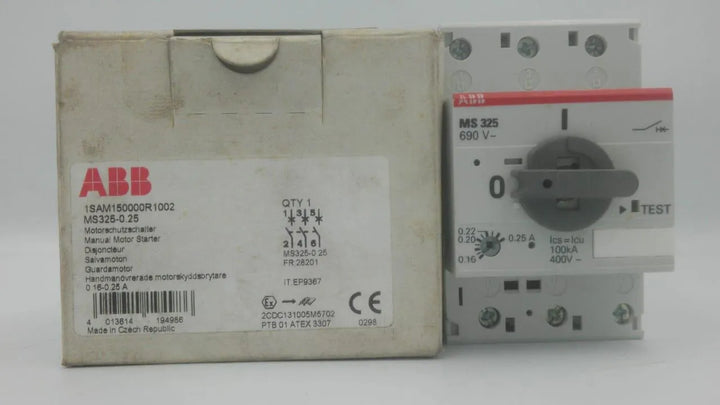 Disjuntor Motor Termomagnético Abb MS 325-0.25 690V 100KA - Cabo Eletro