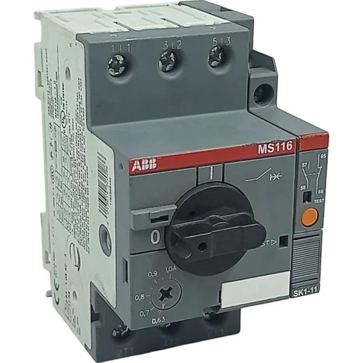 Disjuntor Motor ABB MS116-1.0 0.63-1.0A + SK1-11 - Cabo Eletro