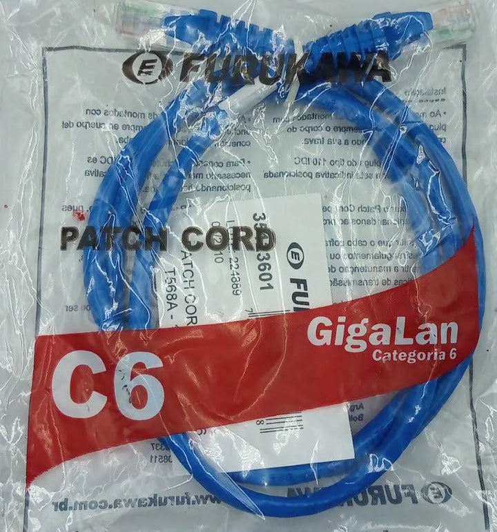 Patch Cord CAT6 Furukawa 34113601 1M RJ45 T568A kit 02 Pçs - Cabo Eletro