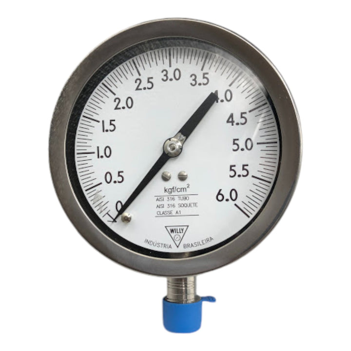 Manômetro Willy DN 111mm 0 a 6 kgf/cm² 1/2 NPT - Cabo Eletro