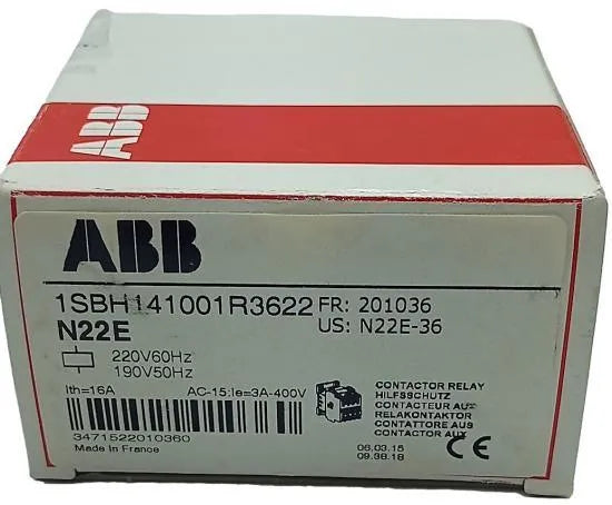 Contator ABB N22E 1SBH141001R3622 190-220v 50/60Hz 16A 690v - Cabo Eletro