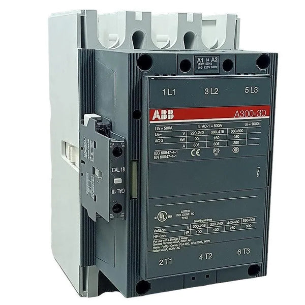 Contator Tripolar ABB A300-30 500A AC-1=500A UI= 1000~ 110V - Cabo Eletro