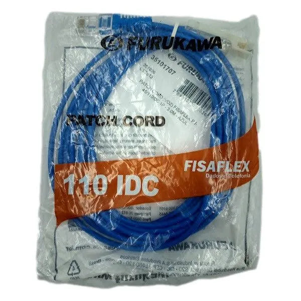 Patch Cord Furukawa VOZ RJ45/110IDC 1P 3M AZUL KIT 10 PÇS - Cabo Eletro