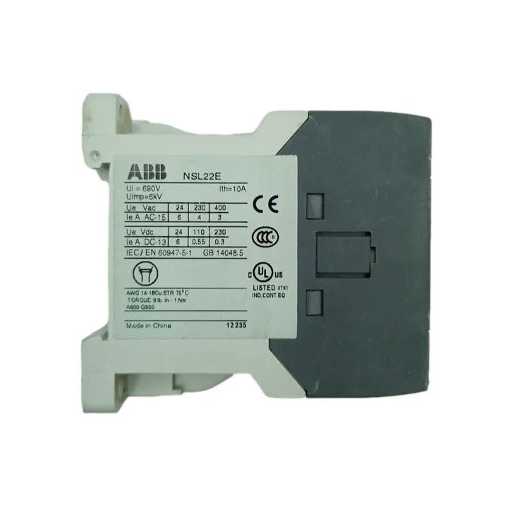 Mini Contator ABB NSL22E-80M 10A 690v 6KA 12VDC - Cabo Eletro