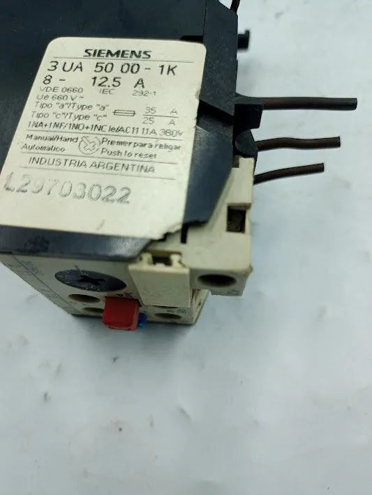 Relé Térmico Siemens 3UA50 00-1K 8-12.5A 660V - Cabo Eletro