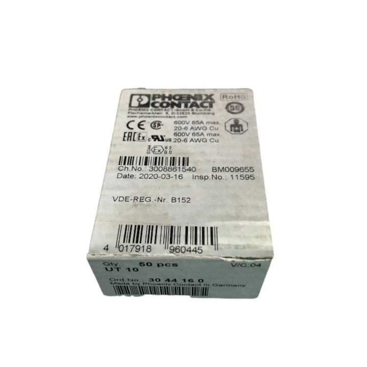 Borne de Passagem Phoenix Contact UT 10 3044160 KIT 10 - Cabo Eletro