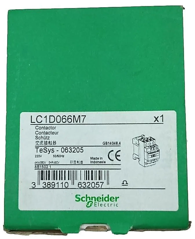 Contator Tripolar Schneider LC1D066M7 220v 50/60Hz 7A - Cabo Eletro