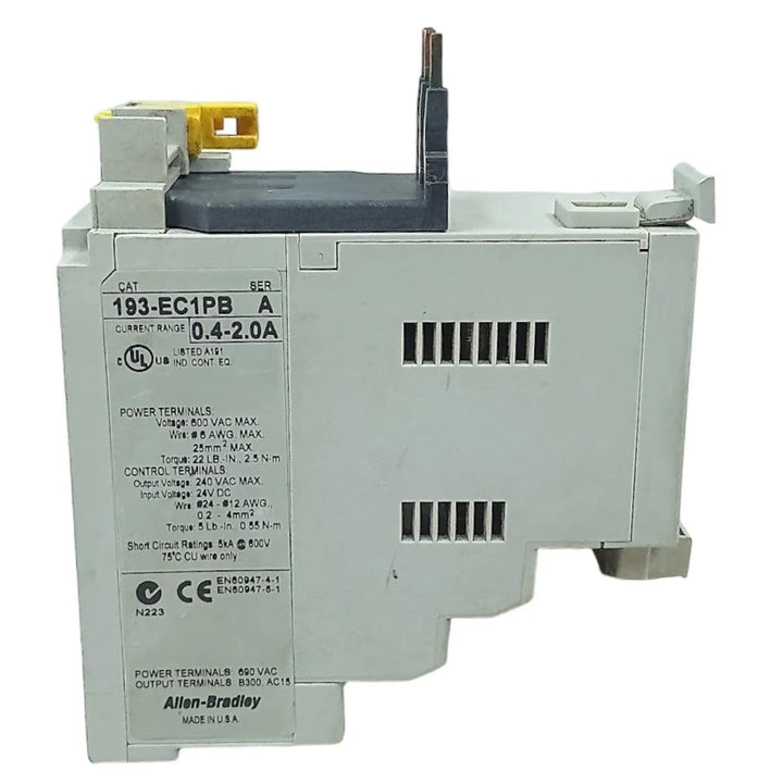 Relé de Sobrecarga Allen Bradley 193-EC1PB A 0.4-2.0A - Cabo Eletro