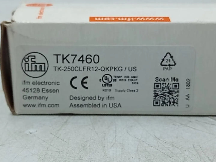 Sensor de Temperatura IFM TK7460 TK-250CLFR12-QKPKG/US - Cabo Eletro