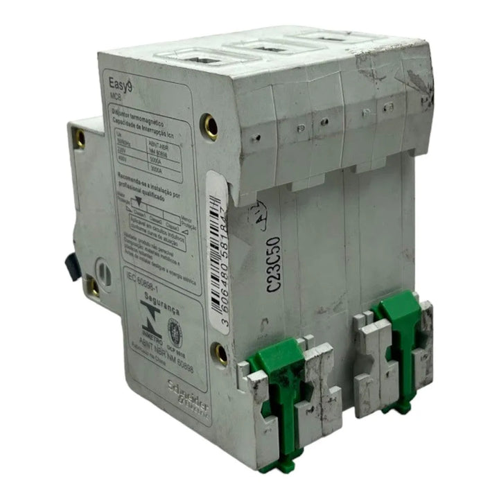 Disjuntor Tripolar Schneider EASY9 Curva C 50A 400v 3kA - Cabo Eletro