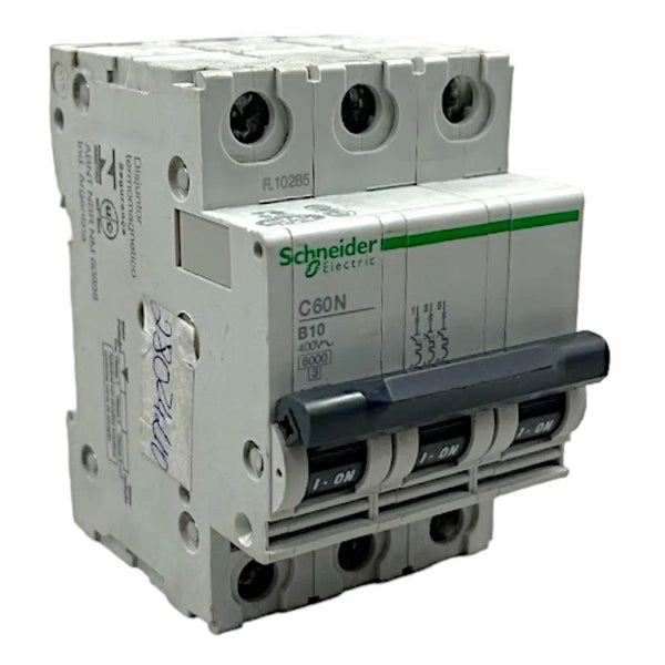 Disjuntor Tripolar Schneider C60N B10 Curva B 10A 400v 6kA - Cabo Eletro