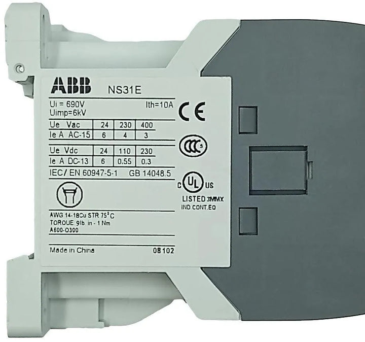 Mini Contator ABB NS31E-20 24v 50/60Hz 10A 6kV - Cabo Eletro