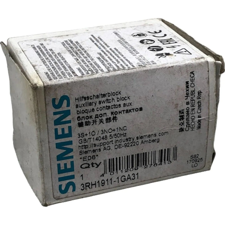 Bloco de Contato Auxiliar Siemens 3RH1911-1GA31 3NA + 1NF - Cabo Eletro