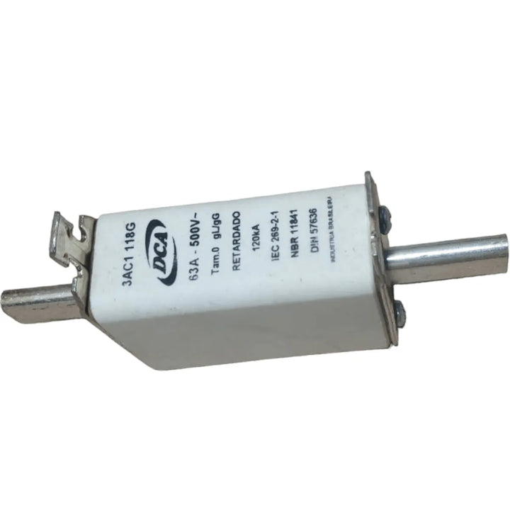 Fusível Retardado DCA 3AC1 118G 63A-500V Kit 03 Pçs - Cabo Eletro