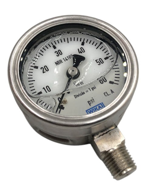 Manômetro WIKA DN 60mm 1/4NPT 0 a 60Psi 316SS - Cabo Eletro