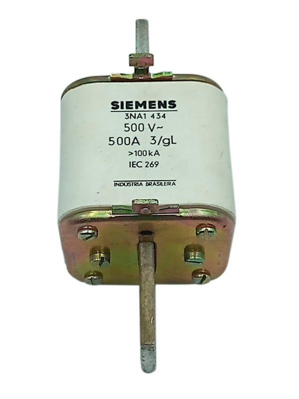 Fusível Siemens 3NA1 434 500V 500A 3/gL 100kA - Cabo Eletro