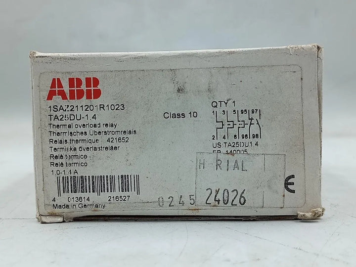 Relé Térmico de Sobrecarga Abb TA25DU-1.4 1.0-1.4A - Cabo Eletro