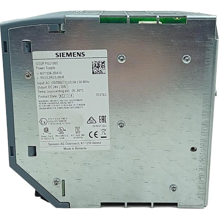 Fonte de Alimentação Siemens 6EP1336-2BA10 PSU100S 24v 20A - Cabo Eletro