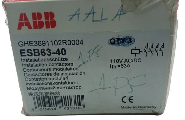 Contator Modular ABB ESB63-40 GHE3691102R0004 110v 40-450Hz - Cabo Eletro